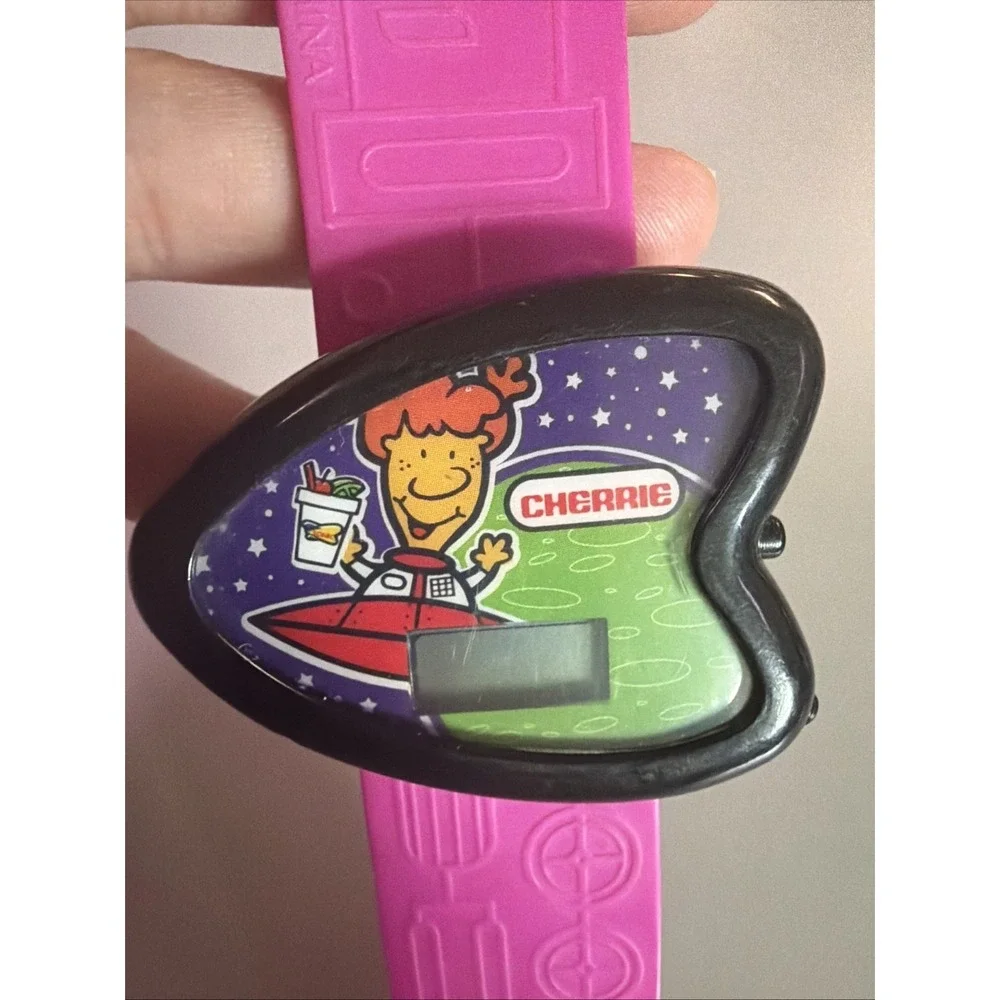 2001 Vintage Sonic Wacky Pack Junior Wristwatches Cherrie (pink) And Pete (blue)